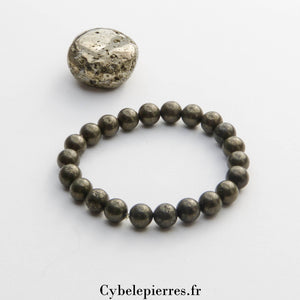 Bracelet Pyrite (8mm)| Clarté Mentale et Protection - Cybele Pierres