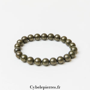 Bracelet Pyrite (8mm)| Clarté Mentale et Protection - Cybele Pierres