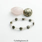 Bracelet Pyrite plate et Quartz Rose facetté (3mm) – Confiance et Douceur (17cm) - Cybele Pierres
