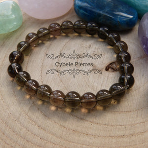Bracelet Quartz fumé (8mm) - 17cm - Cybele Pierres