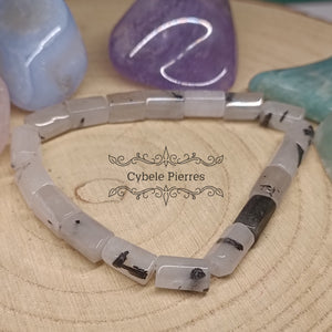 Bracelet Quartz tourmaline (10mm) - 19cm - Cybele Pierres