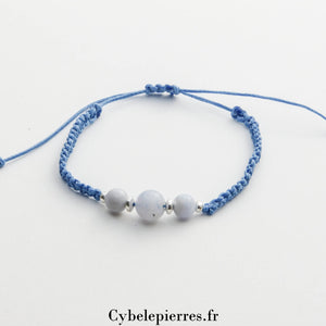 Bracelet réglable Calcédoine (6 et 8mm) – Équilibre et Douceur - Cybele Pierres