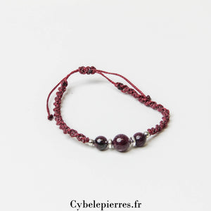 Bracelet Réglable Cordon - Grenat | Énergie et Vitalité - Cybele Pierres