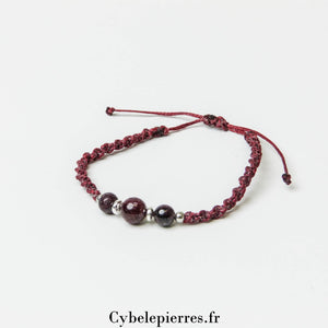 Bracelet Réglable Cordon - Grenat | Énergie et Vitalité - Cybele Pierres