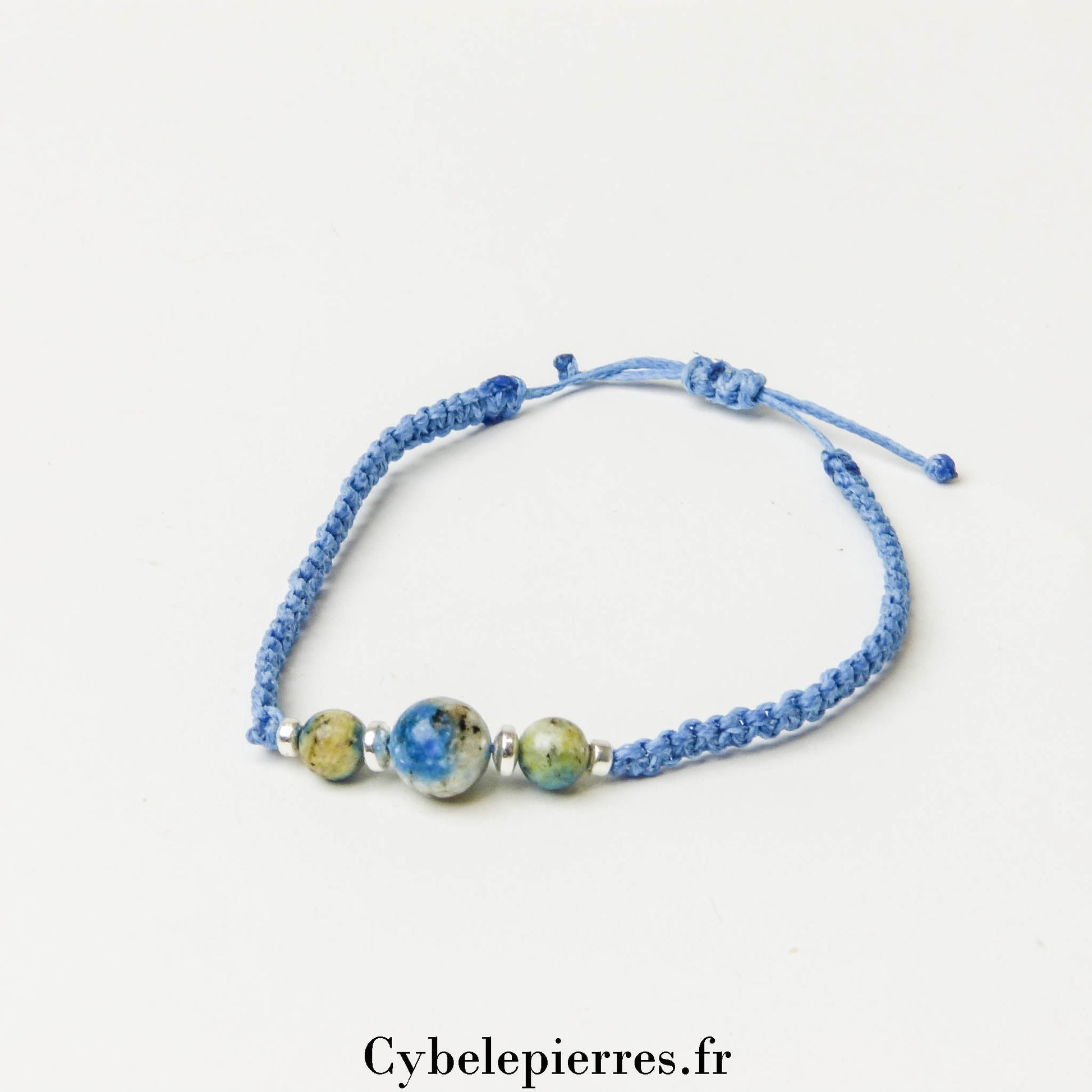 Bracelet réglable cordon - Jaspe K2 (Kétonite) | Protection et Clarté - Cybele Pierres
