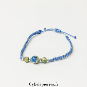 Bracelet réglable cordon - Jaspe K2 (Kétonite) | Protection et Clarté - Cybele Pierres