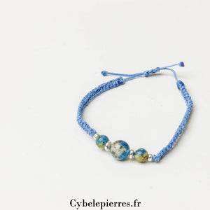 Bracelet réglable cordon - Jaspe K2 (Kétonite) | Protection et Clarté - Cybele Pierres