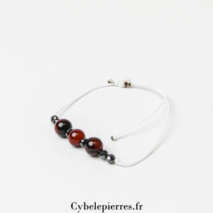 Bracelet Réglable en Cordon – Sardonyx | Communication et Optimisme - Cybele Pierres