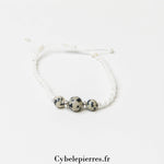 Bracelet réglable Jaspe Dalmatien (6 et 8mm) – Stabilité et Joie de vivre - Cybele Pierres