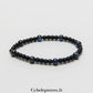 Bracelet Relations - Cyanite et Onyx (4 et 6mm) - 18cm | Clarté et Force Intérieure - Cybele Pierres