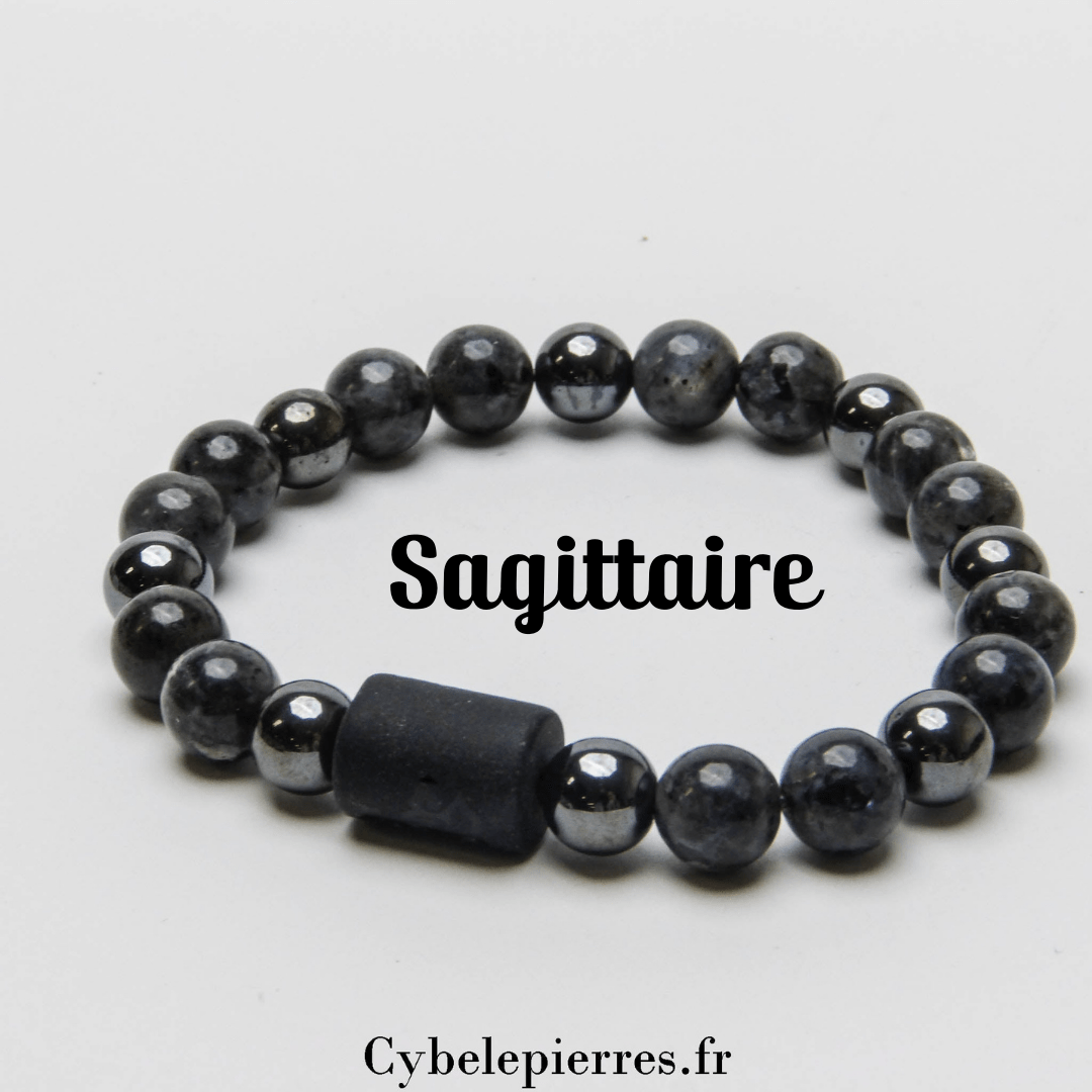 Bracelet Sagittaire - Larvikite (8mm) | Aventure et Protection - Cybele Pierres