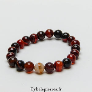 Bracelet Sardonyx (8mm) - 17 cm | Optimisme et Courage - Cybele Pierres