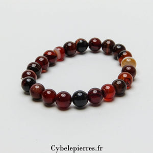 Bracelet Sardonyx (8mm) - 17 cm | Optimisme et Courage - Cybele Pierres