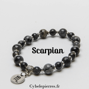 Bracelet Scorpion - Larvikite (8mm) | Force et Transformation - Cybele Pierres