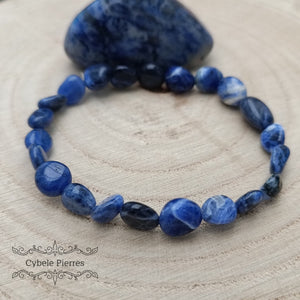Bracelet Sodalite irrégulière (6mm) - 17cm - Cybele Pierres