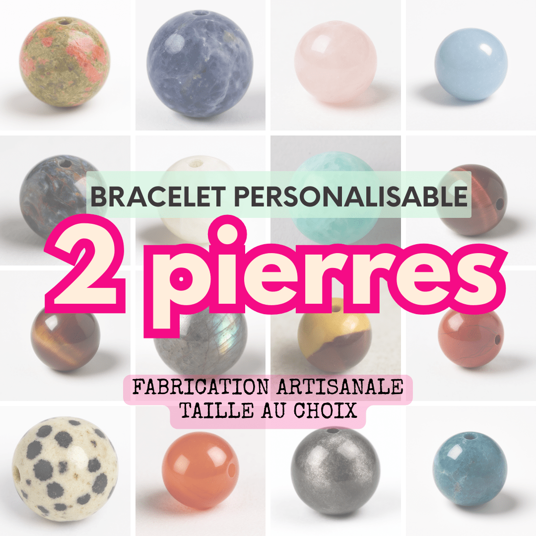 Bracelet sur mesure - 2 pierres | Taille au choix - Cybele Pierres