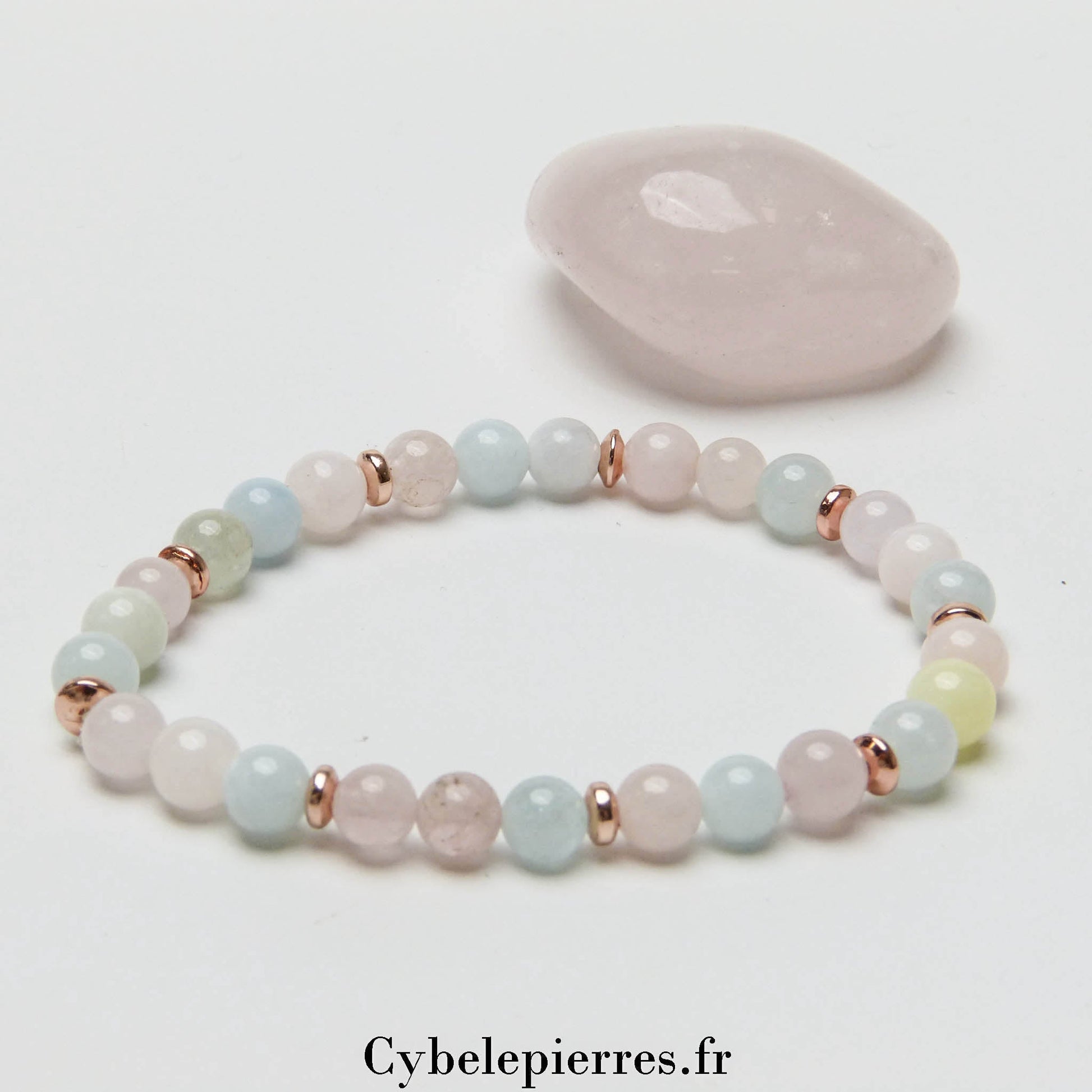 Bracelet Tranquillité Infinie - Ensemble de Béryls (6mm) - 18cm - Cybele Pierres