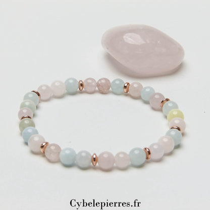 Bracelet Tranquillité Infinie - Ensemble de Béryls (6mm) - 18cm - Cybele Pierres