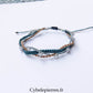 Bracelet “Trio Estival – Reflet Boréal” – micro macramé & labradorite - Cybele Pierres
