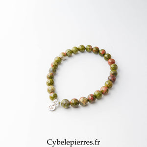 Bracelet Unakite (6mm) - 18cm - Cybele Pierres