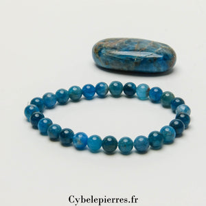 Bracelet Apatite Bleue (6mm) – 18 cm | Communication et Clarté d’Esprit