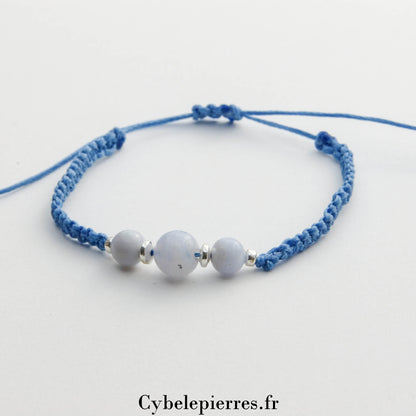 Bracelet réglable Calcédoine (6 et 8mm) – Équilibre et Douceur
