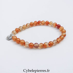 Bracelet Cornaline (6 mm) - 18 cm | Vitalité, Confiance et Inspiration