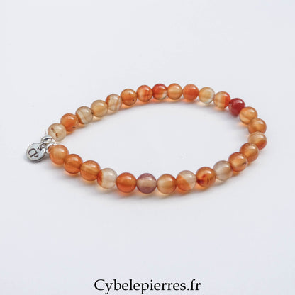 Pulsera de cornalina (6 mm) - 18 cm | Vitalidad, confianza e inspiración