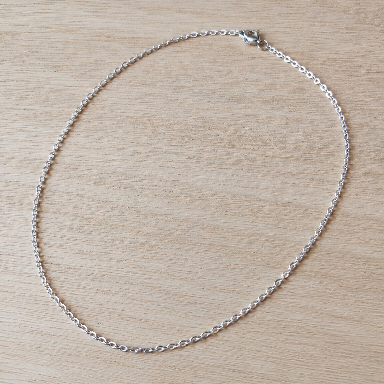 Chaîne Argentée – Acier inoxydable (50 ou 60 cm) | Idéale pour vos pendentifs