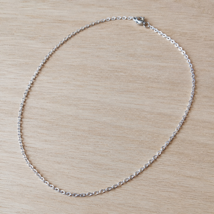Chaîne Argentée – Acier inoxydable (50 ou 60 cm) | Idéale pour vos pendentifs