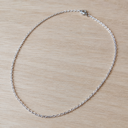 Chaîne Argentée – Acier inoxydable (50 ou 60 cm) | Idéale pour vos pendentifs