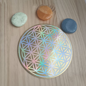 Fleur de Vie Holographique en Simili Cuir - Cybele Pierres