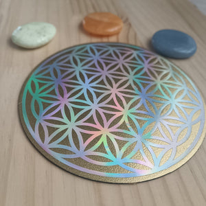 Fleur de Vie Holographique en Simili Cuir - Cybele Pierres