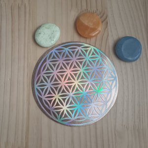 Fleur de Vie Holographique en Simili Cuir - Cybele Pierres
