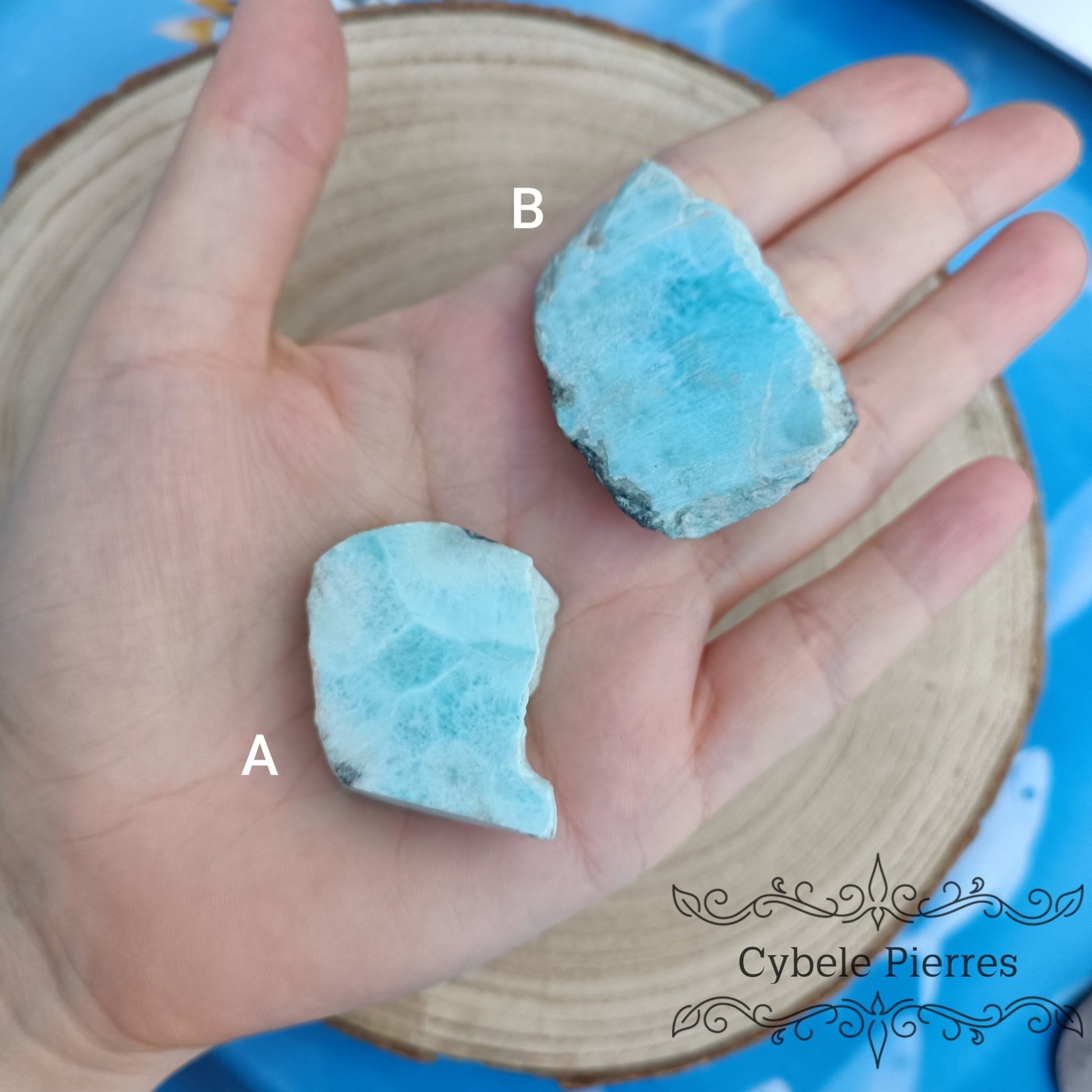 Larimar Qualité Extra (rare) - République Dominicaine | Sérénité et Éveil Intérieur - Cybele Pierres