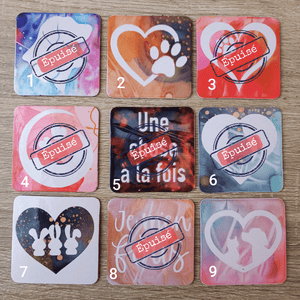 Magnet 5×5 cm en résine sublimée – Modèles animaux et citations - Cybele Pierres