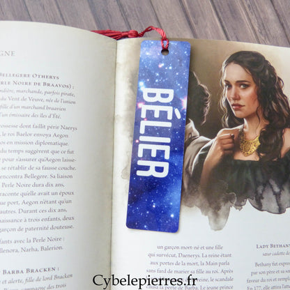 Marque - Pages Astro en Aluminium – 12 Signes du Zodiaque | Fond Galaxie - Cybele Pierres