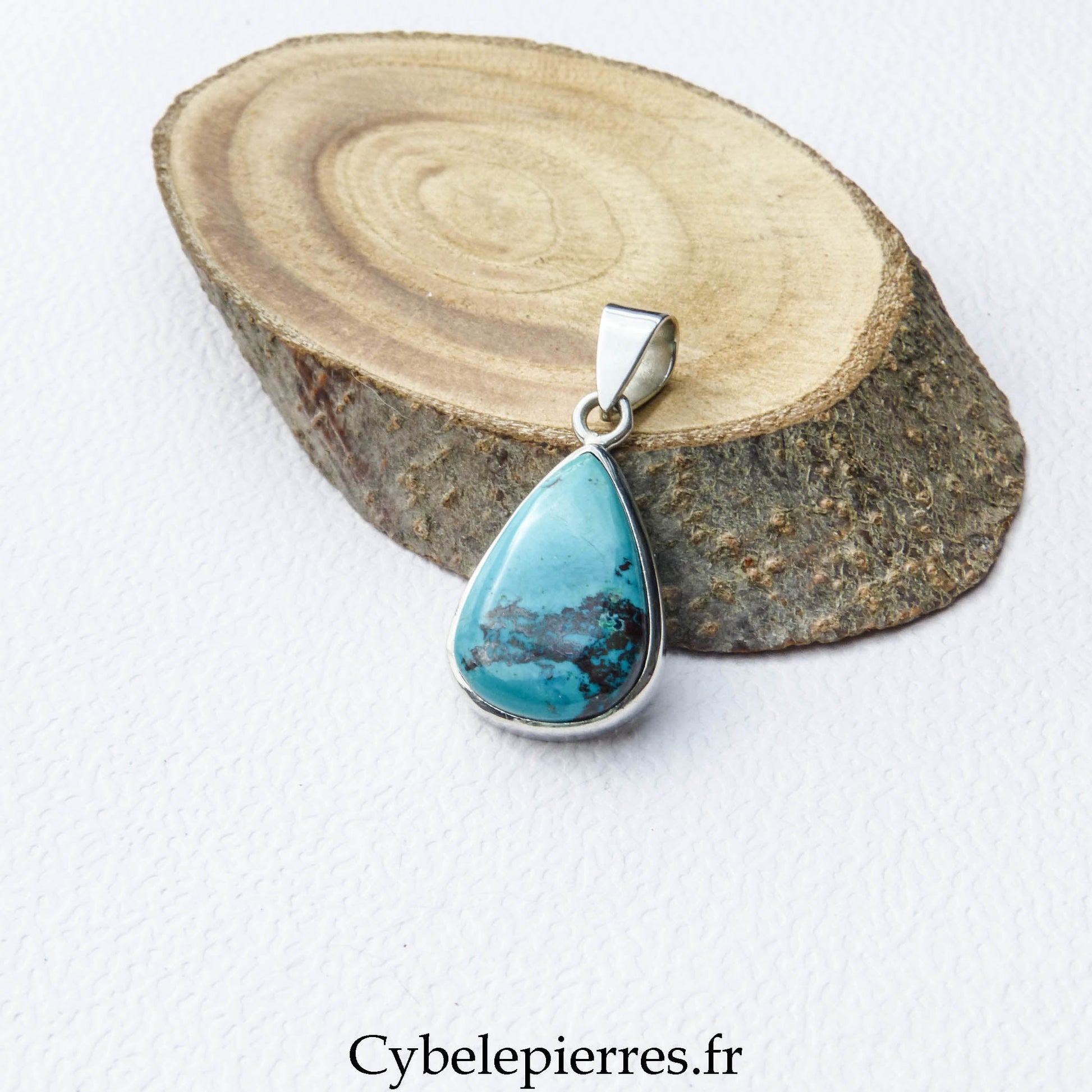 Pendentif Goutte - Chrysocolle (25 mm) | Créativité et Harmonie - Cybele Pierres