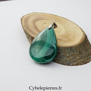 Pendentif Malachite (35mm) – Protection émotionnelle et affirmation de soi - Cybele Pierres