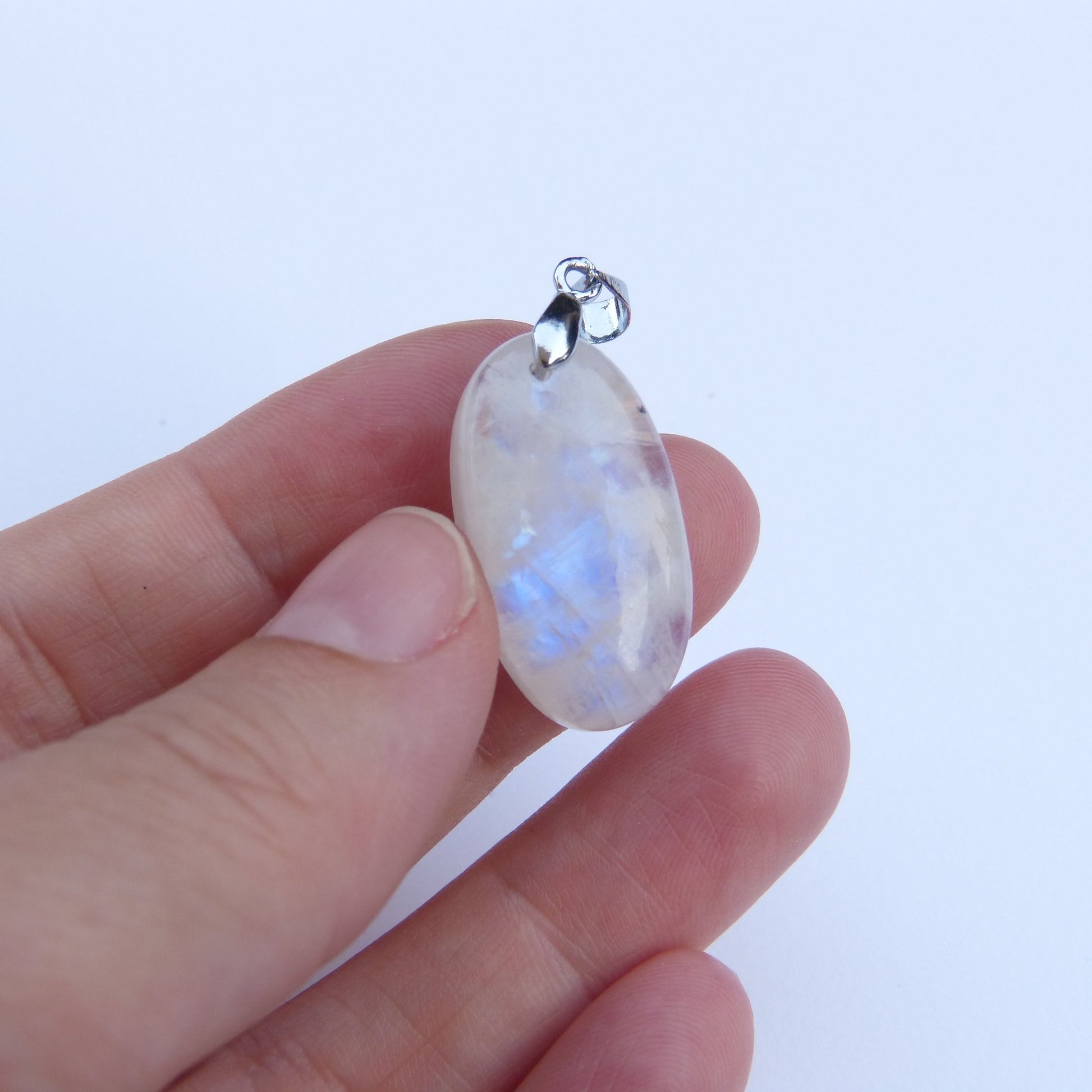 Pendentif Péristérite (Labradorite blanche) - 20mm - Cybele Pierres