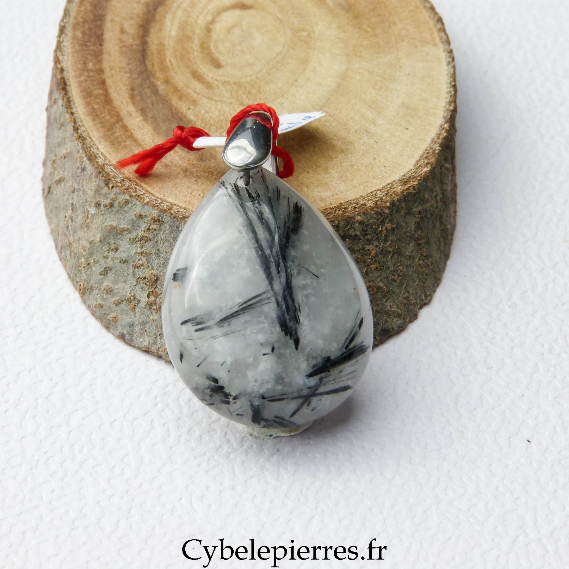 Pendentif Quartz Tourmaline (30mm) – Clarté et Protection - Cybele Pierres