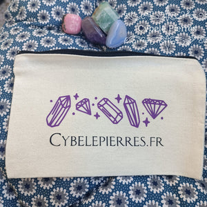 Pochette en coton By Cybèle Pierres - "Jamais sans mes cailloux" | Édition Limitée - Cybele Pierres