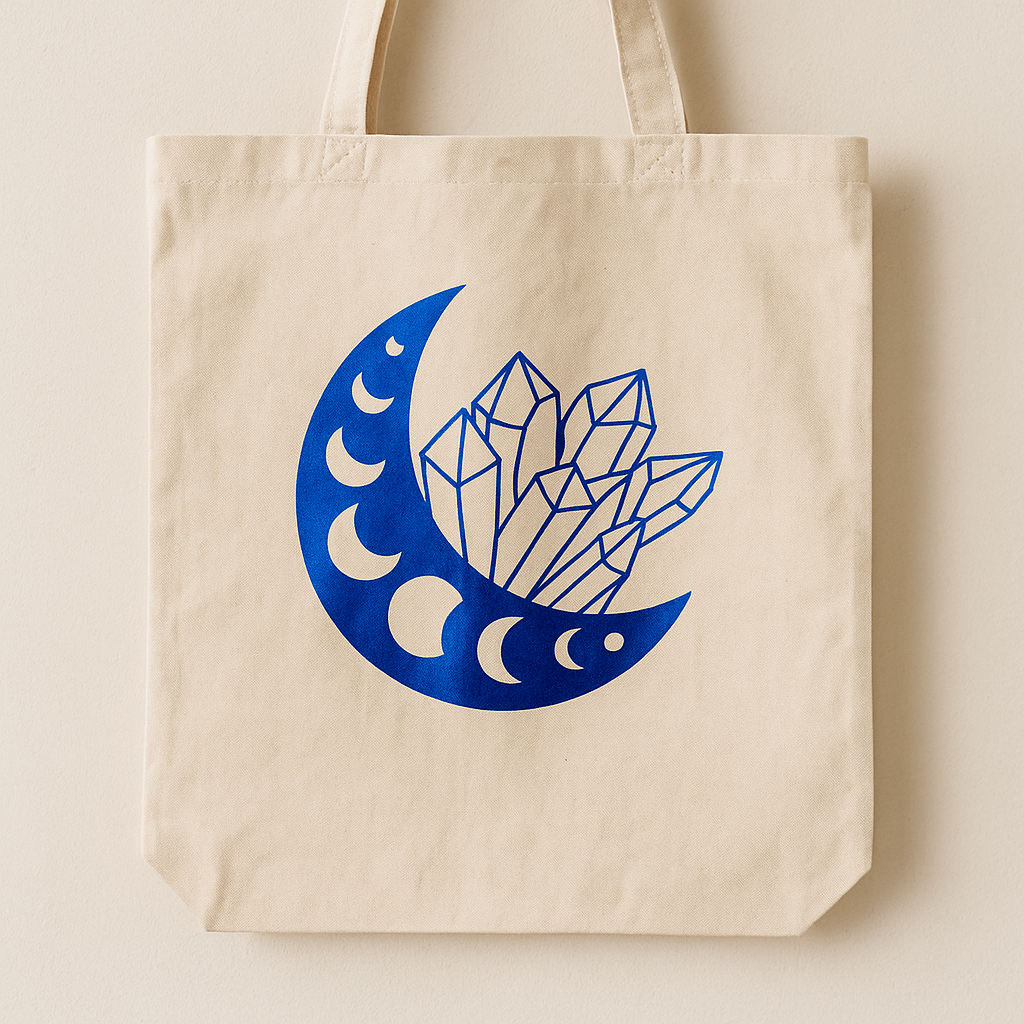 Tote bag de l’été – Lune bleue | Cristaux & phases lunaires