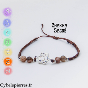 Pulsera Chakra Sacro - Granate (ajustable)