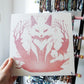 Tableau Renard Esprit – Infusible Ink sur Toile Coton (25×25 cm) - Cybele Pierres