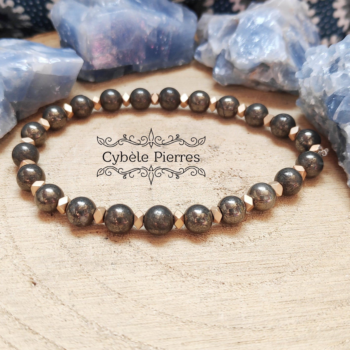 Bracelet "La tête haute" - Pyrite (6mm) | Confiance et Clarté d'Esprit