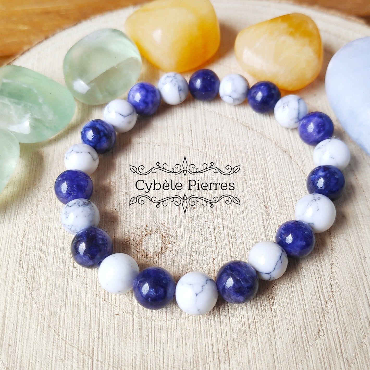 Bracelet Philanthrope- Sodalite & Howlite (8mm) - 18cm