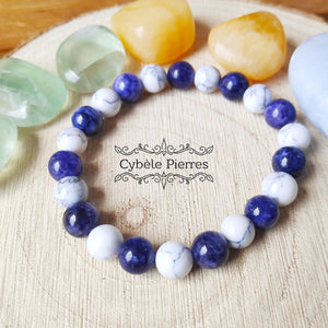 Bracelet Philanthrope- Sodalite & Howlite (8mm) - 18cm