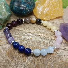 Charger l&#39;image dans la galerie, #4 Bracelet Pastel  &quot;7 Chakras&quot; (8mm) - 18cm