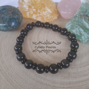 Bracelet Obsidienne Œil céleste - 17cm